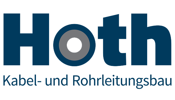 Logo von Hoth mit großem „o“ als Kreis und dem Zusatz „Kabel- und Rohrleitungsbau“